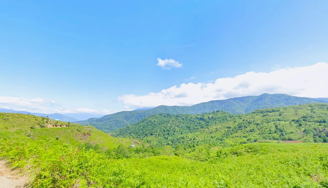 Green subtropical mountains above the Gonio resort