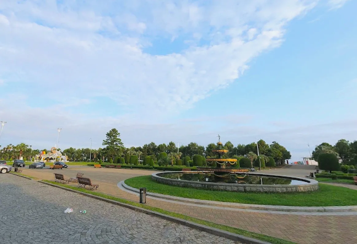6 May Park with a fountain and Nurigeli Lake on Rustaveli in Batumi