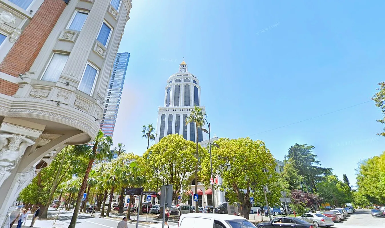 Sheraton tower and palm avenue in central Batumi